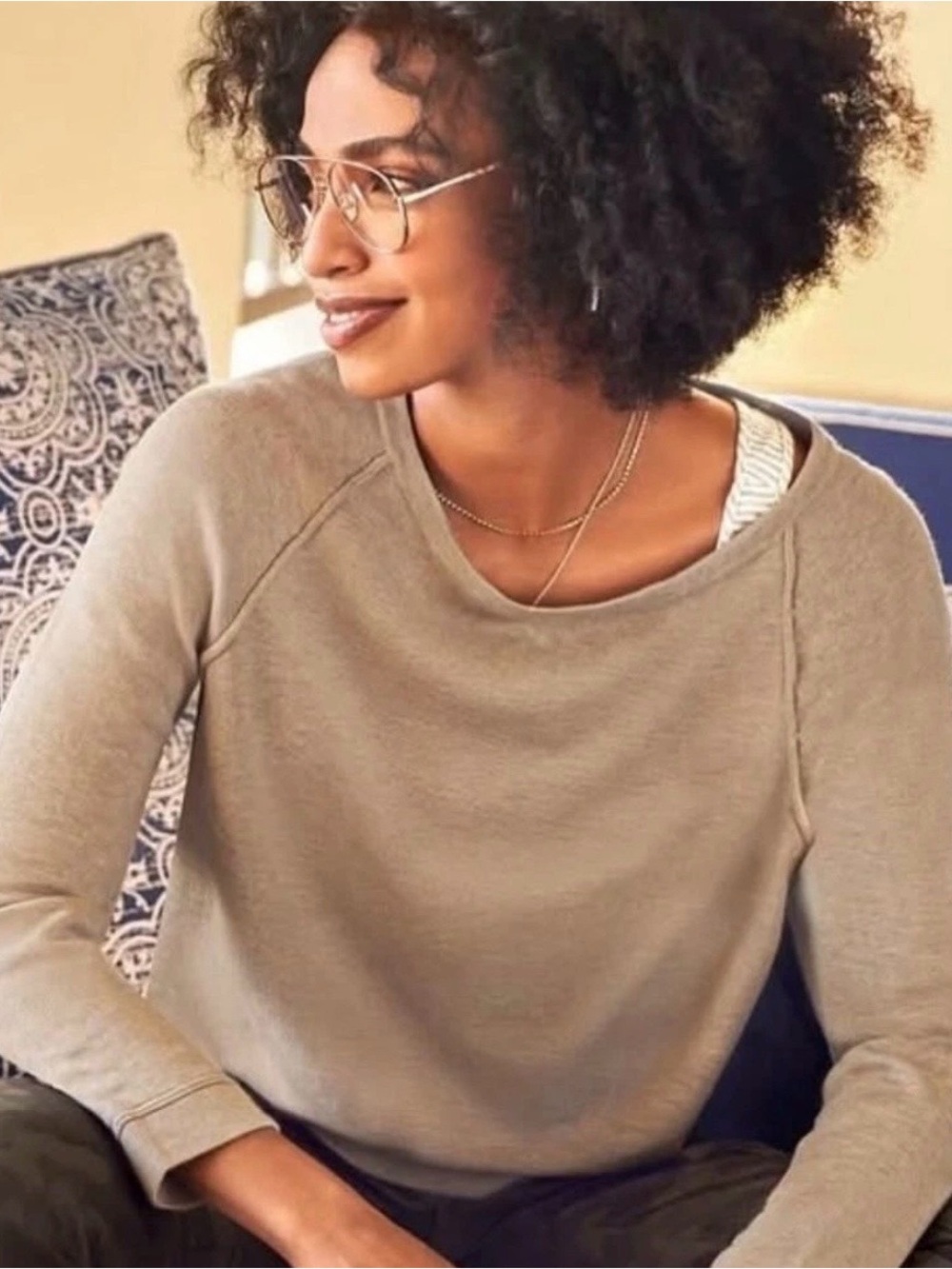 CAbi Ballpark Pullover - Toasted Coffee Brown Crewneck